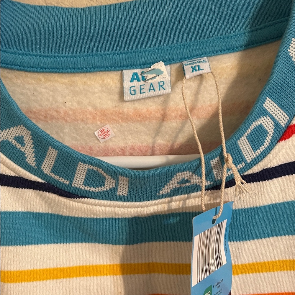 NWT ALDI Colorful Striped Sweatshirt - Picture 2 of 7